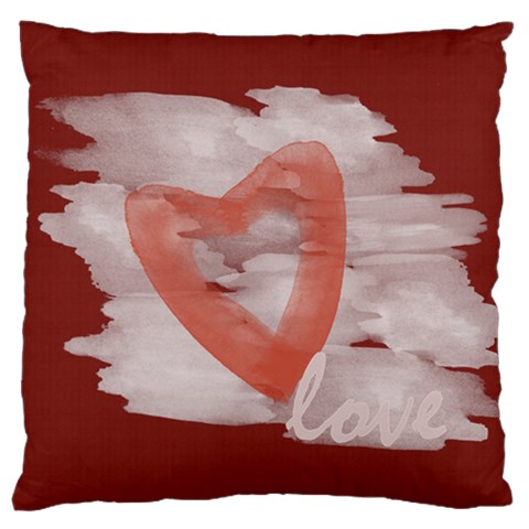 Bright Red Romantic Watercolor Love Canvas Cushion Case By Lucy Front