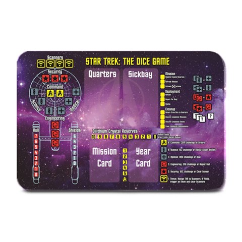 Star Trek The Dice Game Board By Carl White 18 x12  Plate Mat