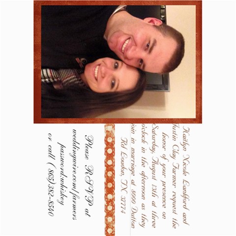 Wedding Invitations By Kaitlyn 7 x5  Photo Card - 6