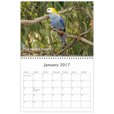 2017 Calendar By P Wells Jan 2017