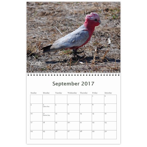 2017 Calendar By P Wells Sep 2017