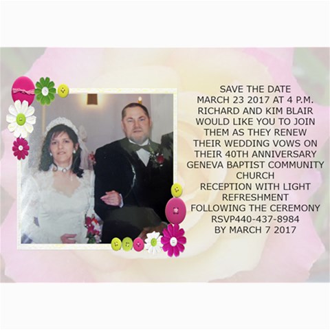 Save The Date Wedding Card 1 By Kim Blair 7 x5  Photo Card - 10