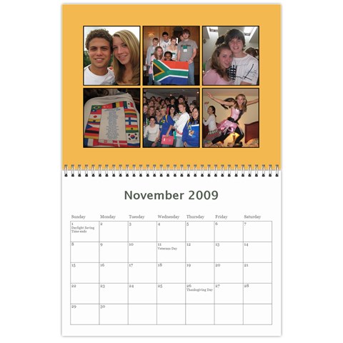 Megs Calendar By Julie Van Sambeek Nov 2009