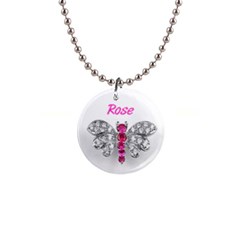 Rose necklace christine - 1  Button Necklace