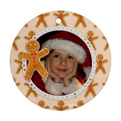 Gingerbread Man Christmas Holiday-ornament (round)