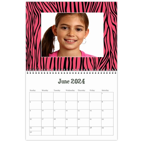 Zebra Glitter/teen/tween Calendar, 12 Months By Mikki Jun 2024