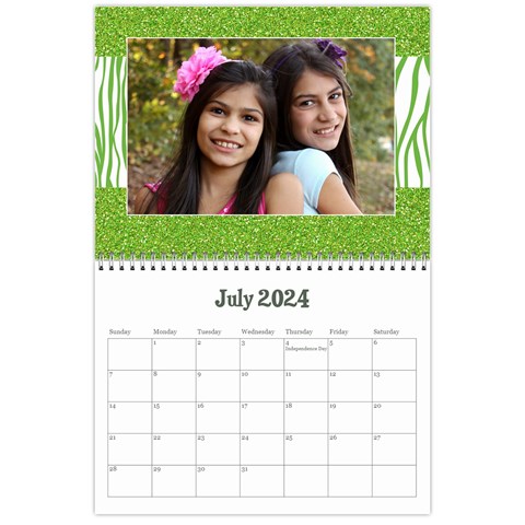 Zebra Glitter/teen/tween Calendar, 12 Months By Mikki Jul 2024
