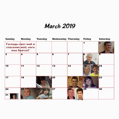 Big Family Calendar By Tania Dec 2019