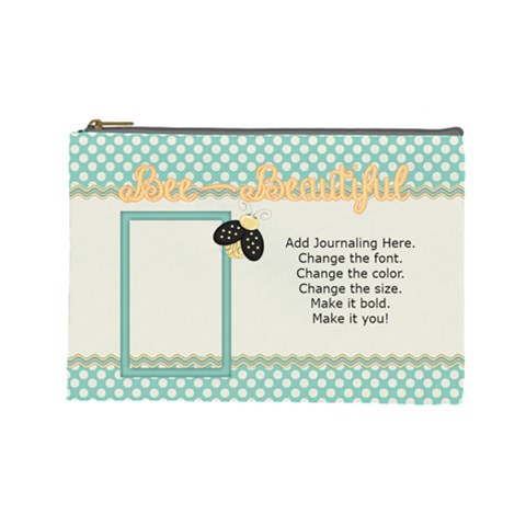 Birds N Bees Cosmetic Bag (large) By Bitsoscrap Front