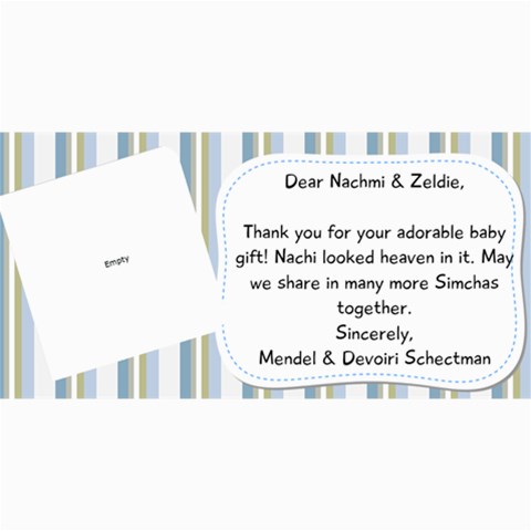 Nachi Thank You Card By Devorah Schectman 8 x4  Photo Card - 21
