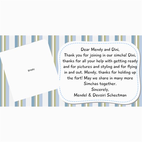 Nachi Thank You Card By Devorah Schectman 8 x4  Photo Card - 28