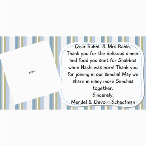 Nachi Thank You Card By Devorah Schectman 8 x4  Photo Card - 35