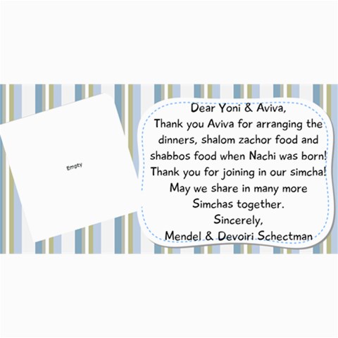 Nachi Thank You Card By Devorah Schectman 8 x4  Photo Card - 38
