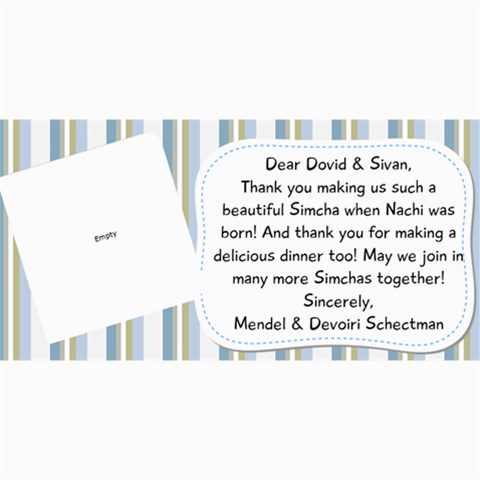 Nachi Thank You Card By Devorah Schectman 8 x4  Photo Card - 39