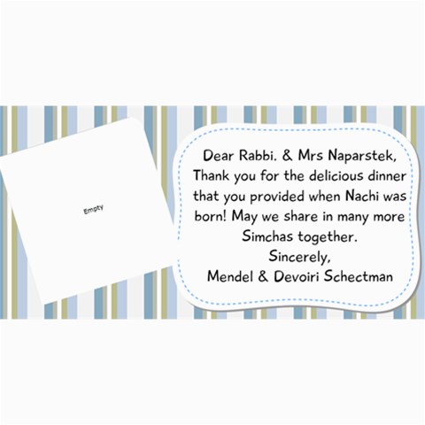 Nachi Thank You Card By Devorah Schectman 8 x4  Photo Card - 44