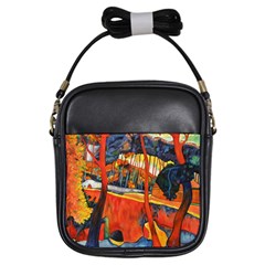 small leather sling bag - Girls Sling Bag