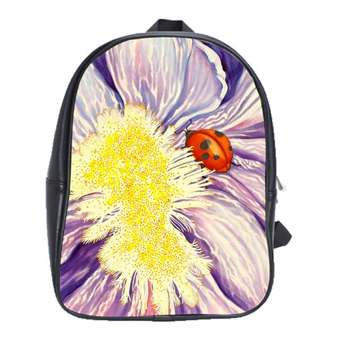 Leather Back Pack With Iris And Lady By David Von Braun Front
