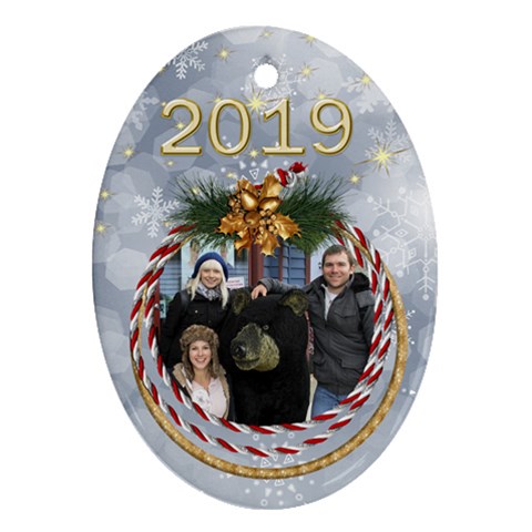 George My Oval Christmas Ornament (2 Sided) By Deborah Front