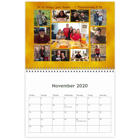 Calendar 2020 By Debbie Nov 2020