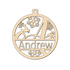 Personalized Letter A - Wood Ornament