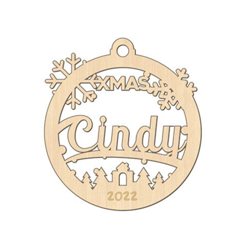 Personalized Snowflake Round Xmas Bubble By Oneson Front