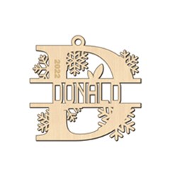 Personalized Letter D - Wood Ornament