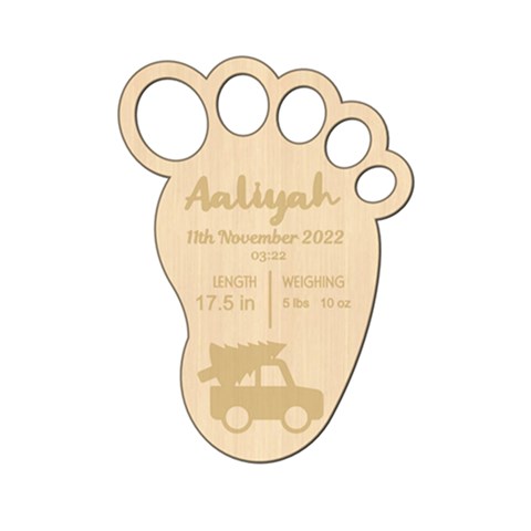 Personalized New Baby Print Foot  By Wanni Front