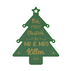 Personalized First Christmas Tree Green - Wood Ornament