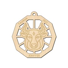 Personalized Zodiac Symbols Taurus - Wood Ornament