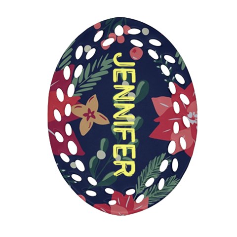 Xmas Flower Pattern Ornament By Oneson Front