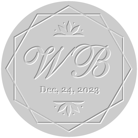 Personalized Wedding Hexagon Name Embosser By Joe 1.5 x1.5  Stamp