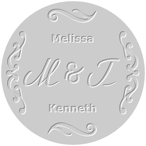Personalized Initial Wedding Name Embosser By Joe 1.5 x1.5  Stamp