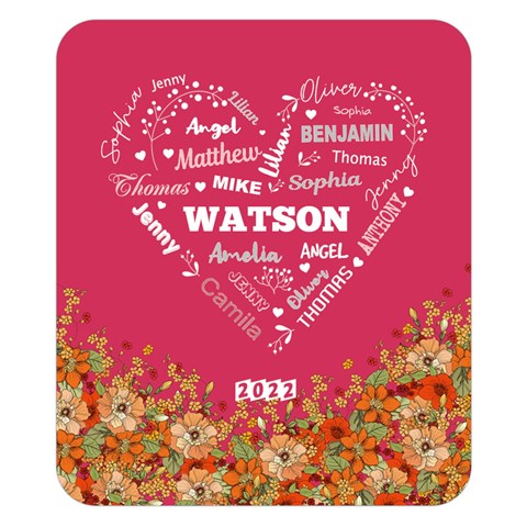 Personalized Family Name Love Heart Flower By Wanni 50 x40  Blanket Front