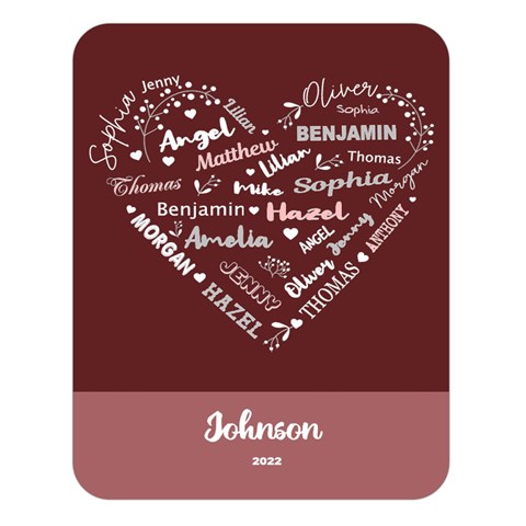 Personalized Family Name Love Heart By Wanni 80 x60  Blanket Front