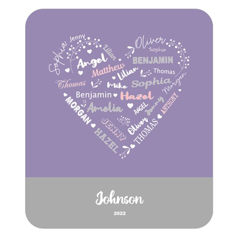 Personalized Family Name Love Heart By Wanni 50 x40  Blanket Front