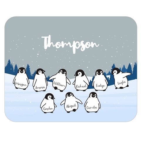 Personalized Name Penguin Family By Wanni 60 x50  Blanket Front