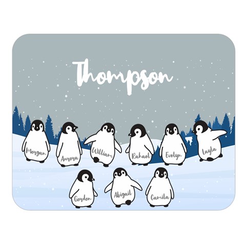 Personalized Name Penguin Family By Wanni 80 x60  Blanket Front