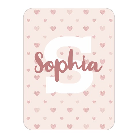 Personalized Name Monogram Heart Love Pink By Wanni 35 x27  Blanket Front