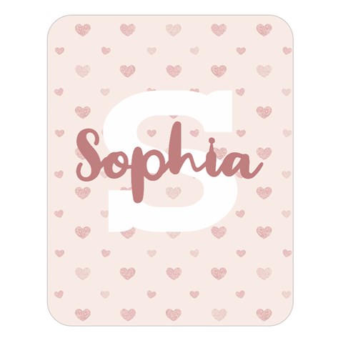 Personalized Name Monogram Heart Love Pink By Wanni 80 x60  Blanket Front