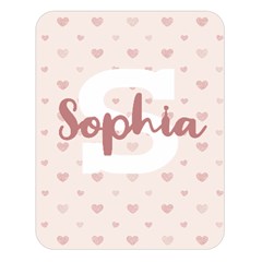 Personalized Name Monogram Heart Love Pink - Two Sides Premium Plush Fleece Blanket (Large)