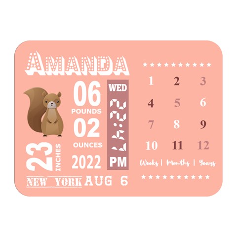Personalized Baby Information Gift By Wanni 35 x27  Blanket Front