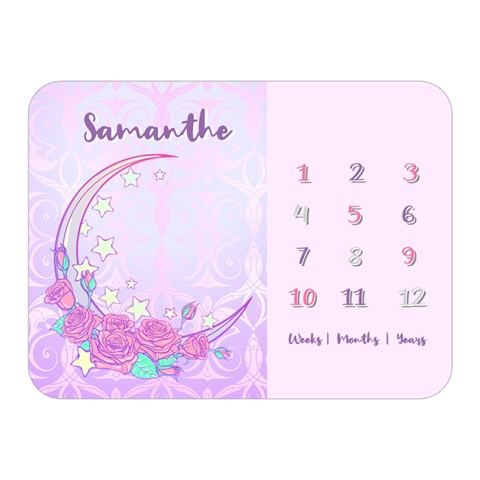 Personalized Baby Months Sweet Moon Rose By Wanni 35 x27  Blanket Front