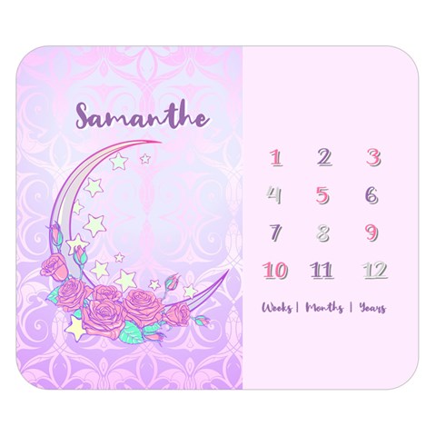 Personalized Baby Months Sweet Moon Rose By Wanni 50 x40  Blanket Front