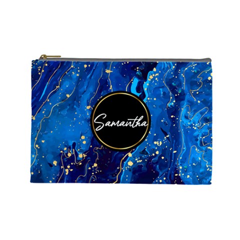 Personalized Marble Name 1 Cosmetic Bag By Anita Kwok Front