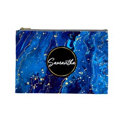 PERSONALIZED MARBLE NAME 1 COSMETIC BAG (7 styles) - Cosmetic Bag (Large)