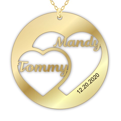 Personalized 2 Names Heart Circle By Oneson Front