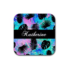 Personlized Palm Leaves - Rubber Coaster (Square)