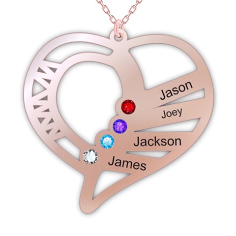 Personalized 4names Heart By Oneson Front