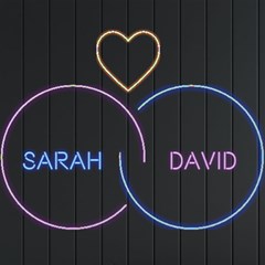 Personalized Heart Ring Couple Name - Neon Signs and Lights