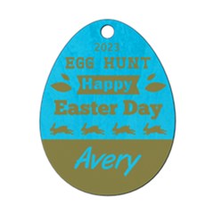 Personalized Name Egg Hunt Easter Bunny Rabbit - Wood Ornament